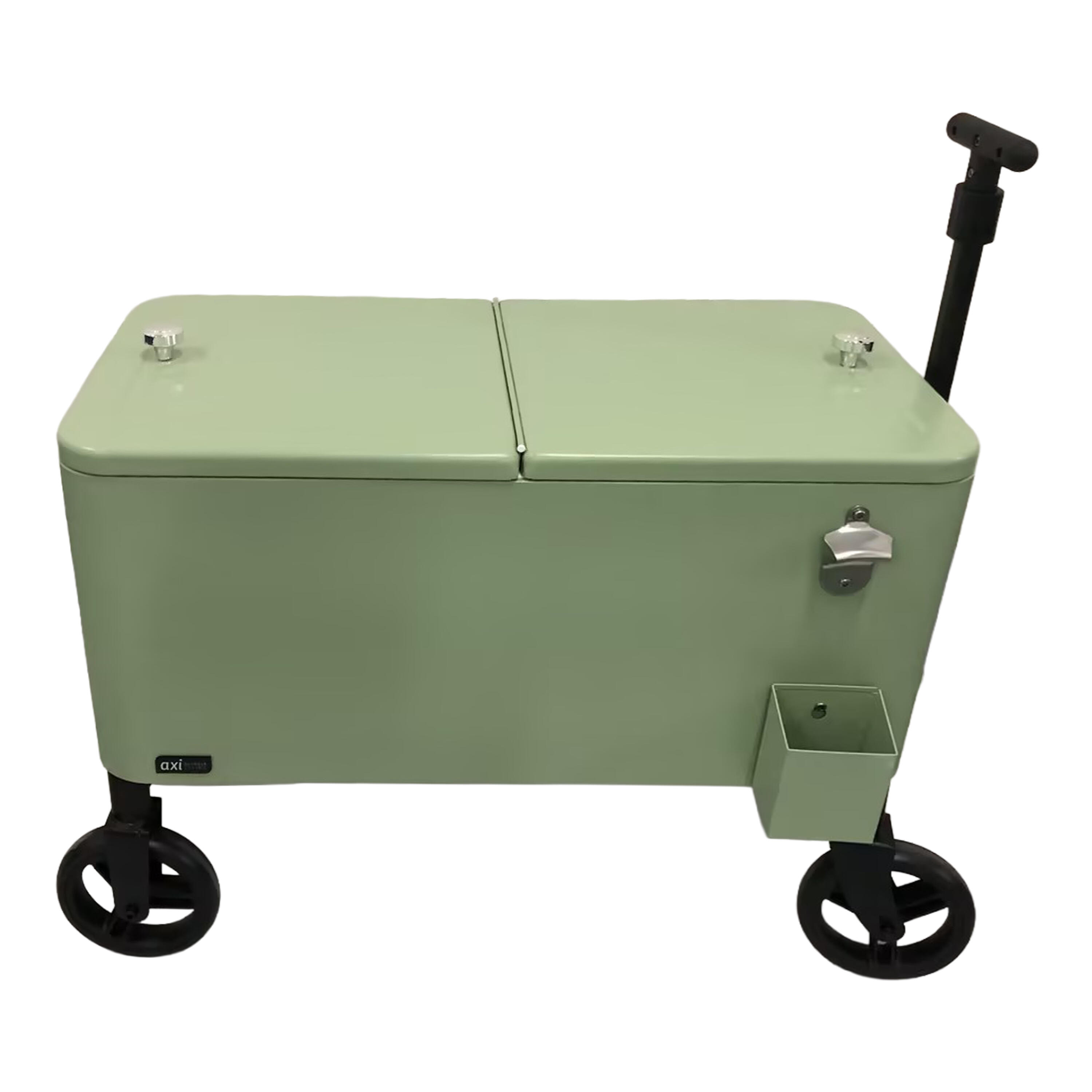 Retro Koelbox Groen, Bolderwagen Drankkoeler, 76 liter 5/7