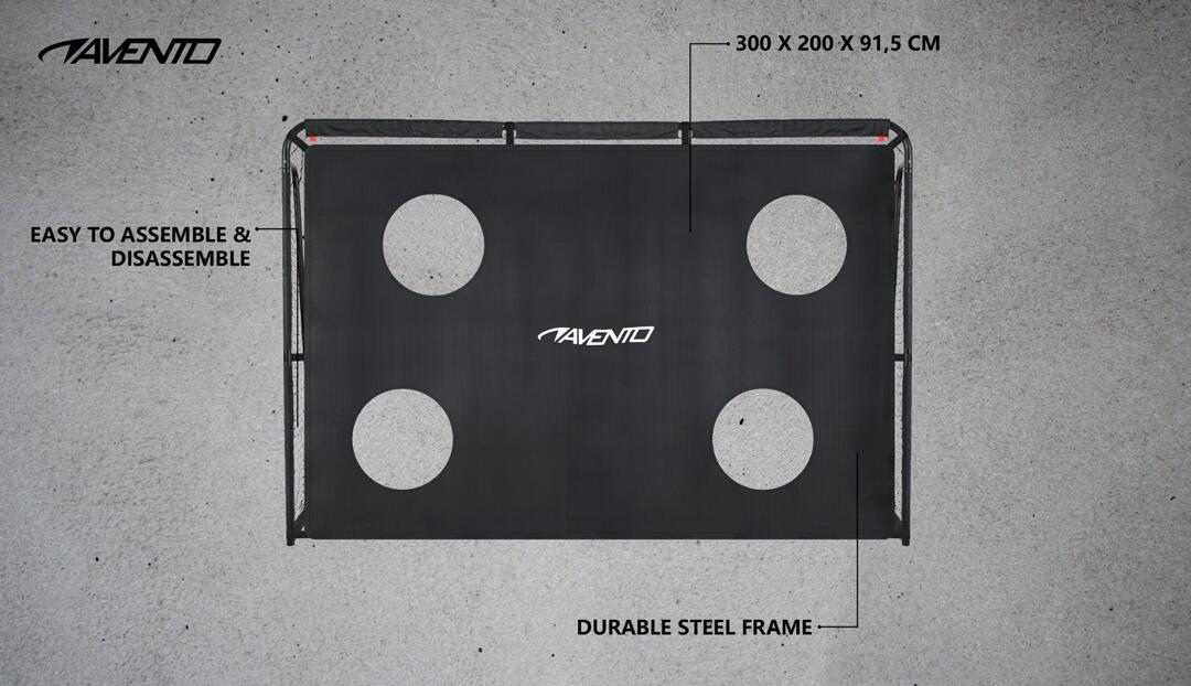 Porta da calcio in acciaio con rete di protezione - 300 x 200 x 91,5 cm 7/7