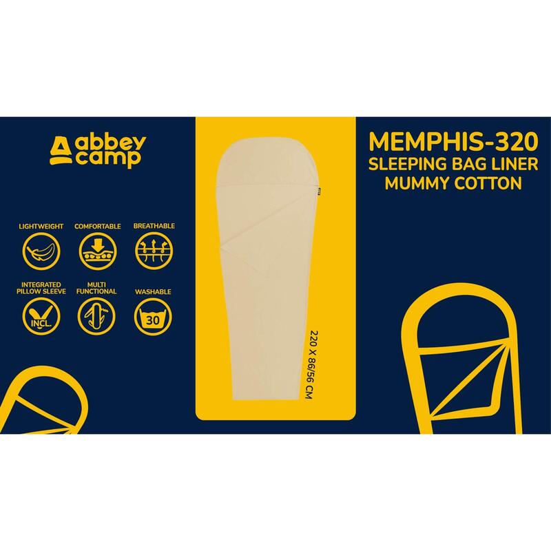 Căptușeală pentru sac de dormit Mummy din bumbac - Simplu - 220 x 86 cm