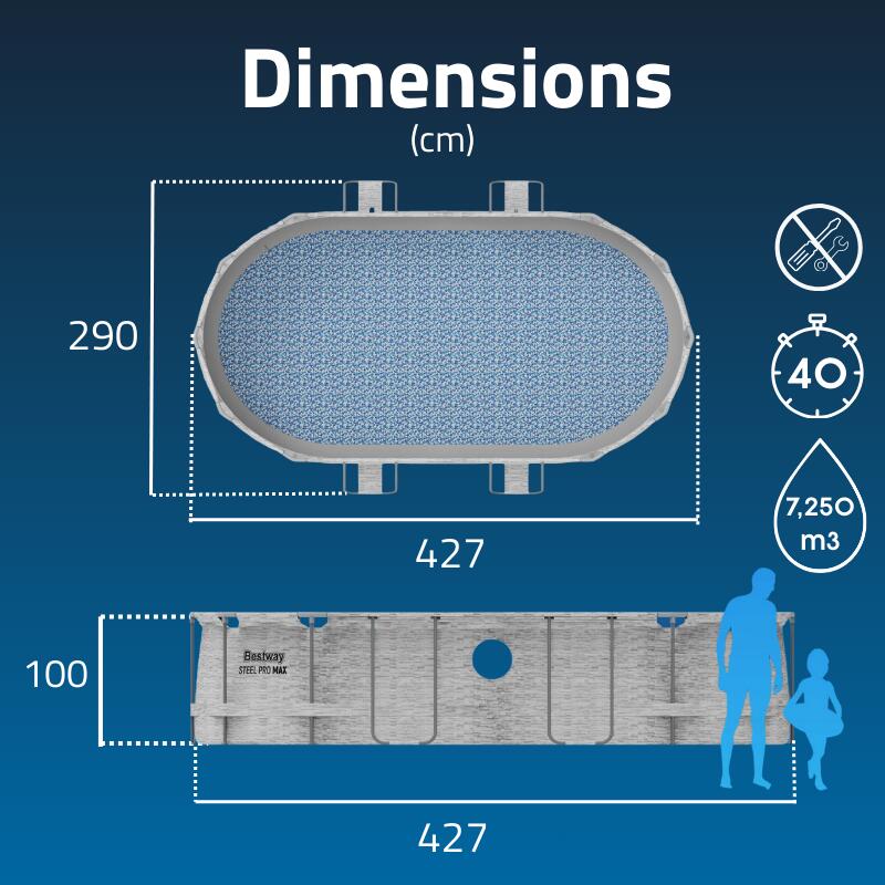 Bestway Piscine hors sol ovale 427x250x100cm Steel Pro Max Splashview 2/6
