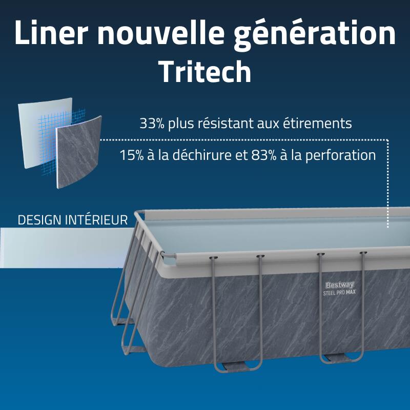 Bestway Piscine hors sol rectangulaire 404x201x100 cm Steel Pro max décor marbre 5/7