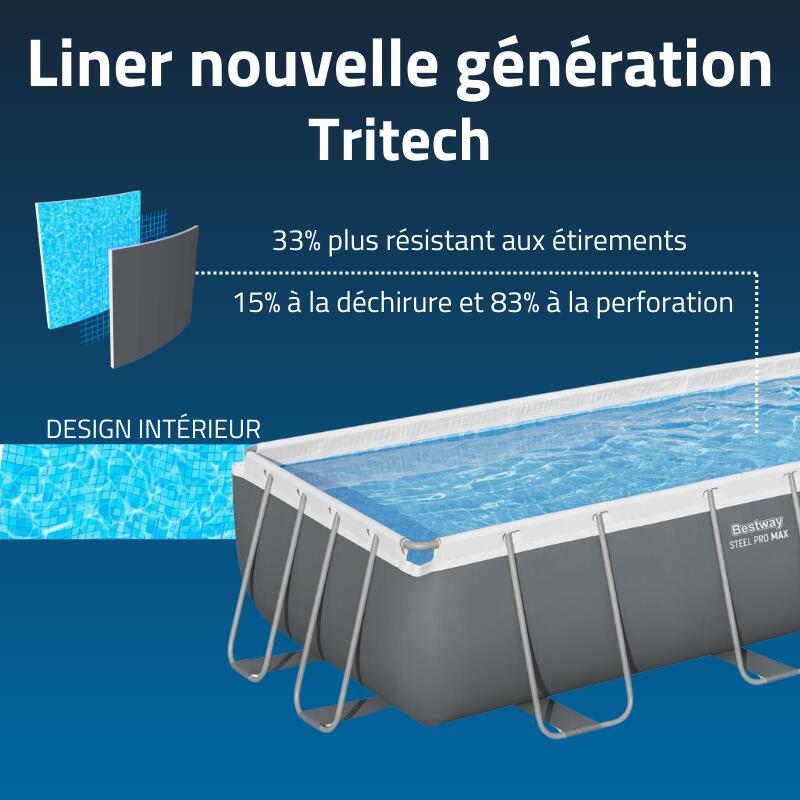 Piscina Desmontable Tubular Bestway Steel Pro Max Rectangular 404 x 201 x 100 cm 5/7