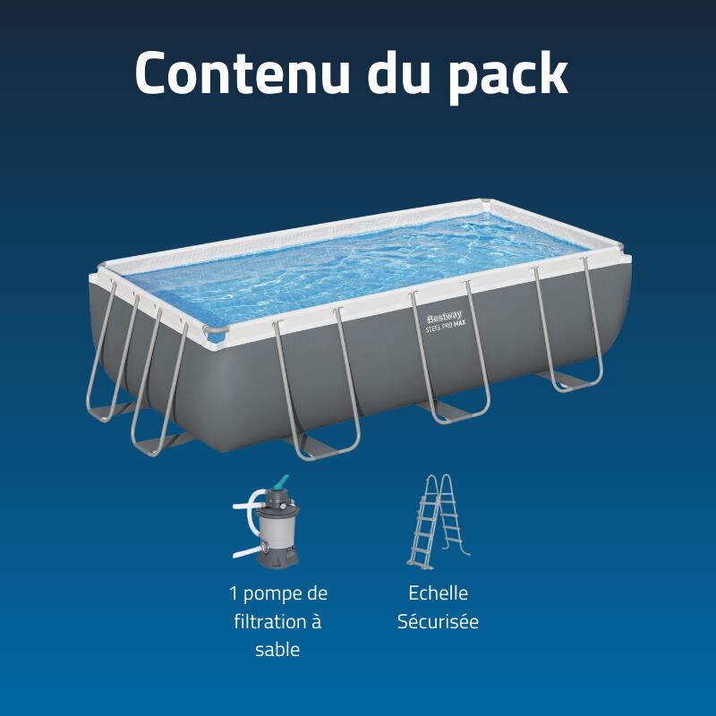 Piscina Desmontable Tubular Bestway Steel Pro Max Rectangular 404 x 201 x 100 cm 4/7