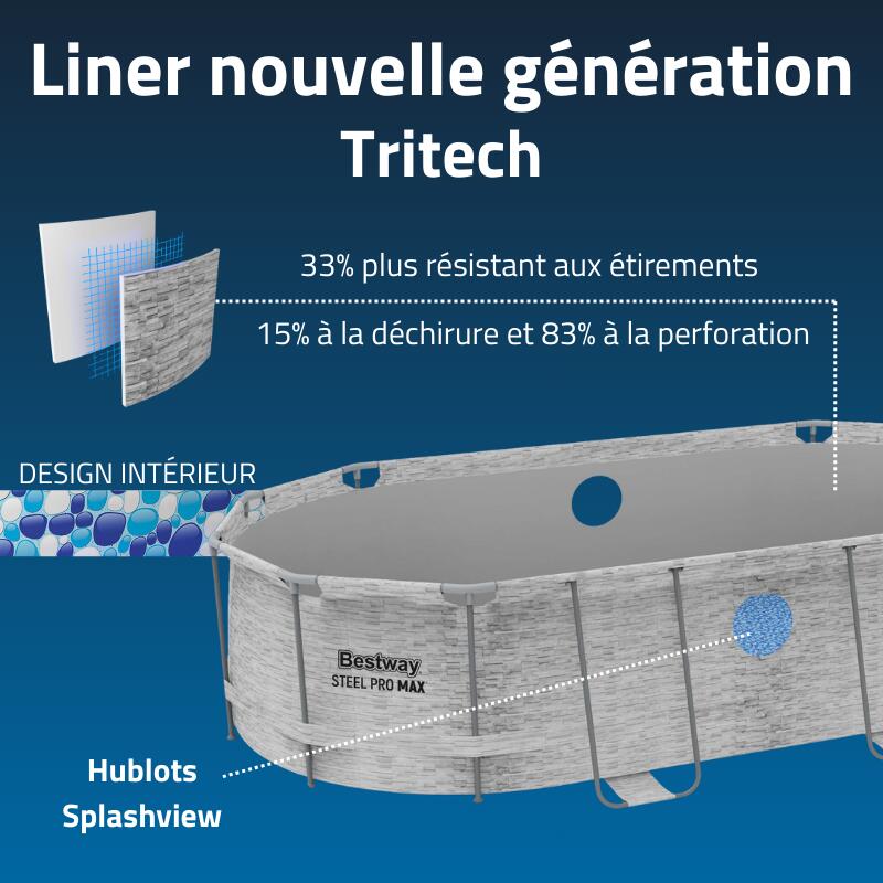 Bestway Piscine hors sol ovale 427x250x100cm Steel Pro Max Splashview 4/6