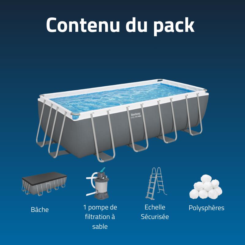 Piscina Bestway Steel Pro Max  488 x 244 x 122 cm Filtro Areia de 3.596 l/h 4/7