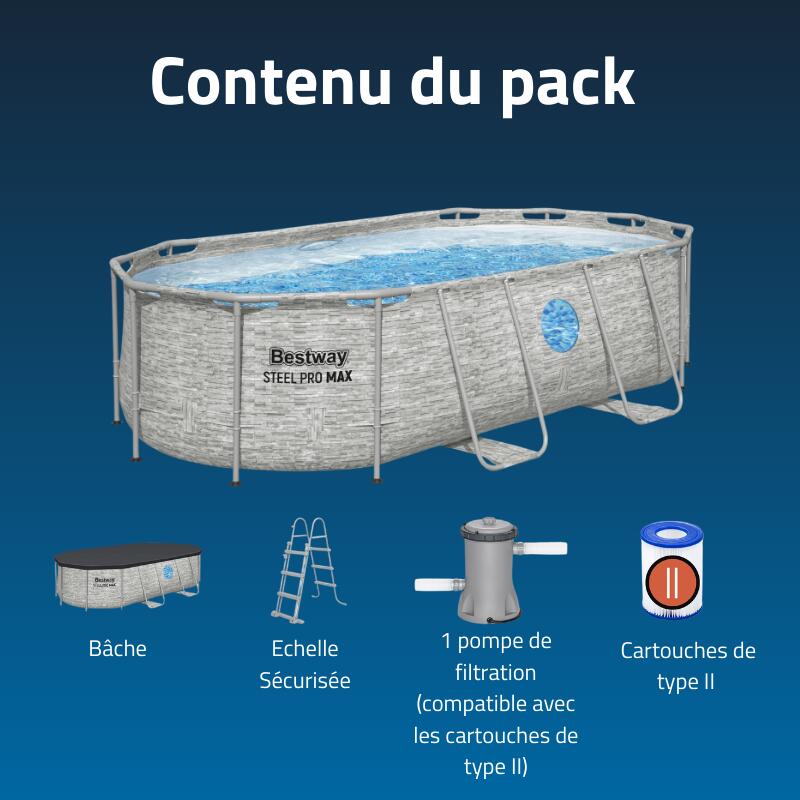 Bestway Piscine hors sol ovale 427x250x100cm Steel Pro Max Splashview 3/6