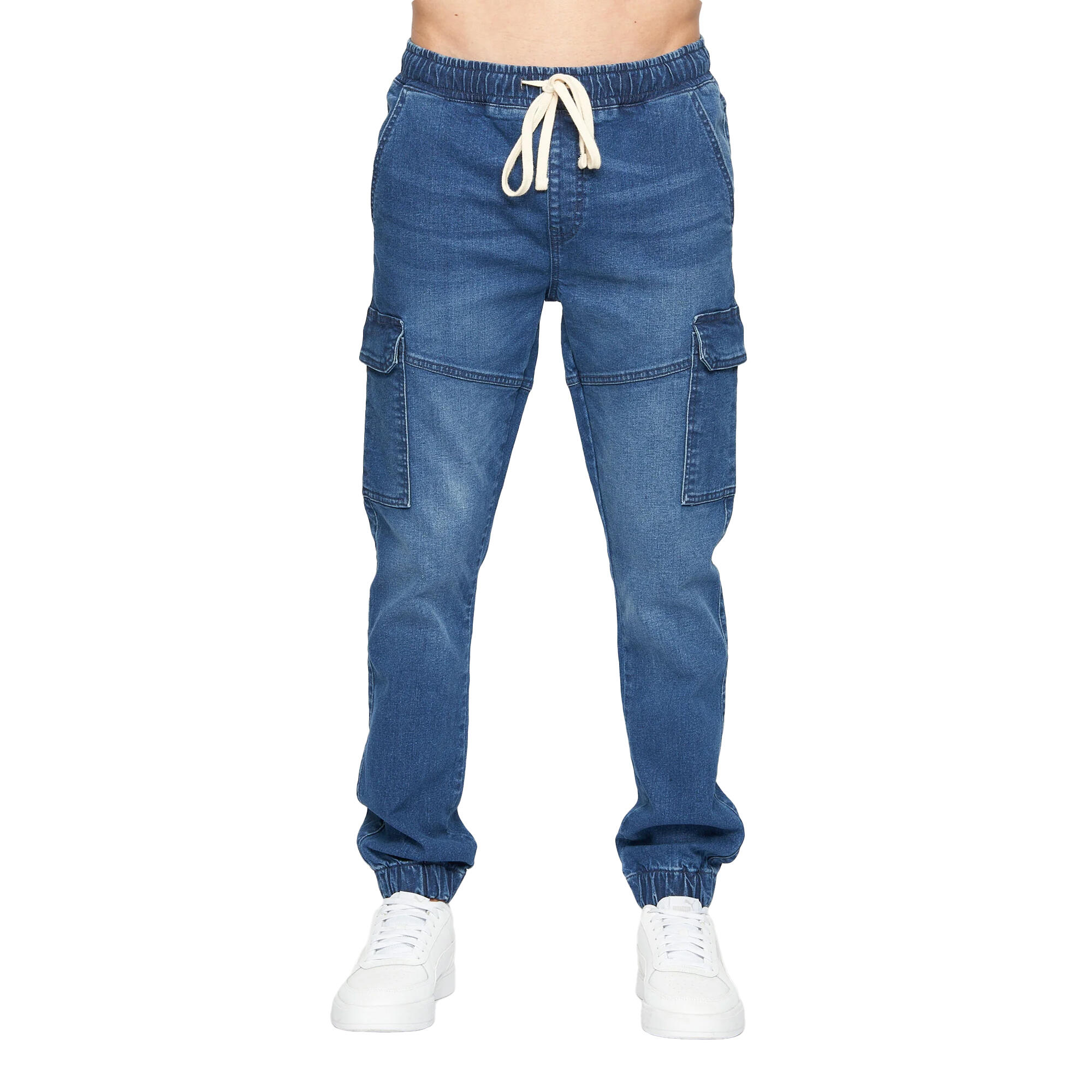Crosshatch Mens Malimore Cuffed Ankle Cargo Jeans