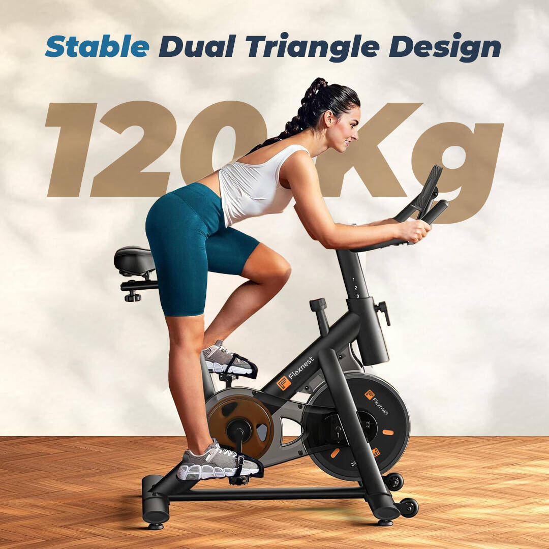 Flexnest Flexbike Lite Smart Bluetooth Exercise Cycle Cardio Spin Bike with 100 Resistance Levels, 500+ Live Classes On App For Home Gym Workout & - Black -  5