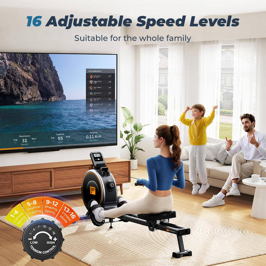 Flexnest Flexrower Lite Bluetooth-Enabled Magnetic Rowing Machine for Home Gym Black -  5