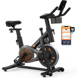 Flexnest Flexbike Lite Smart Bluetooth Exercise Cycle Cardio Spin Bike with 100 Resistance Levels, 500+ Live Classes On App For Home Gym Workout & - Black