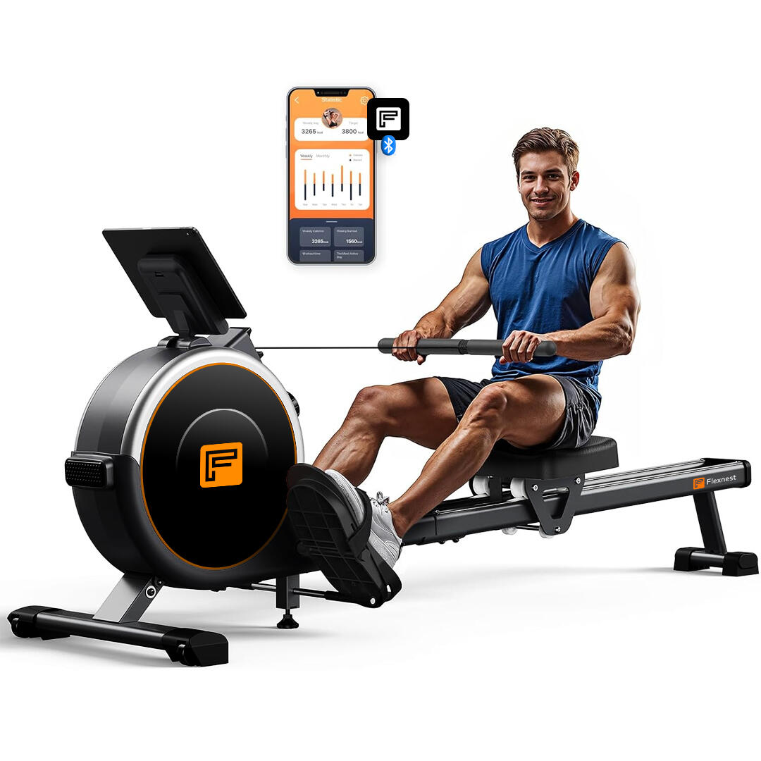 Flexnest Flexrower Lite Bluetooth-Enabled Magnetic Rowing Machine for Home Gym Black-picture-29