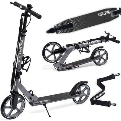 Nardas 230/200 mm opvouwbare step met rem, bel en bidonhouder