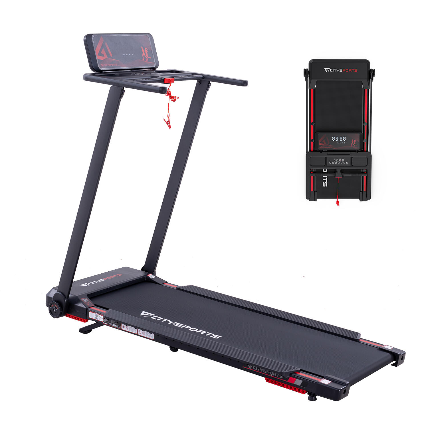 CITYSPORTS Skládací běžecký pás Citysports HG2-12-1400W-12 km/h-APP-Bluetooth