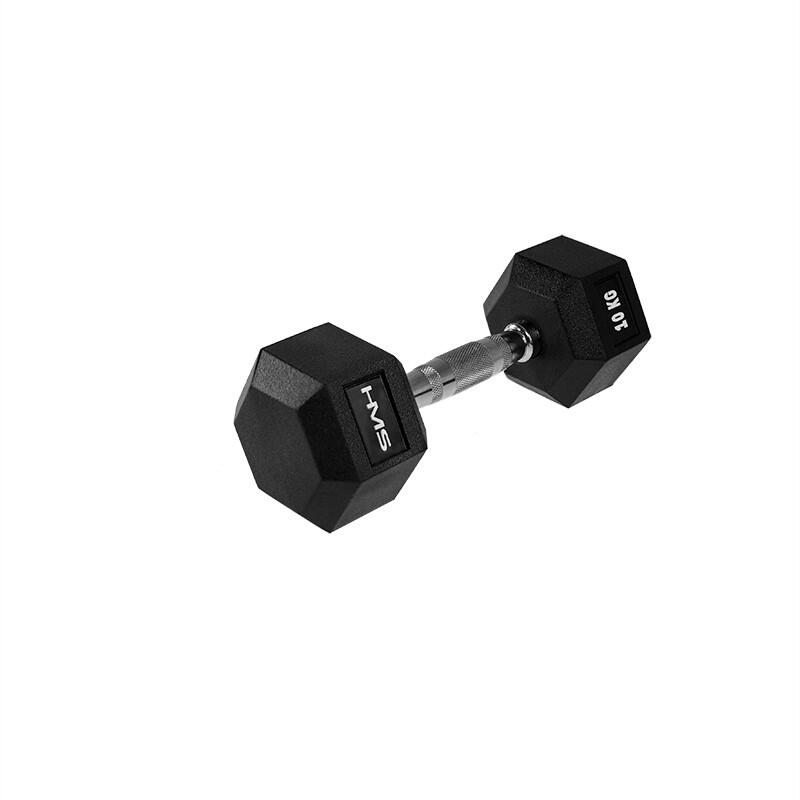Gantere hexagonale cauciucate fitness antrenament forță HMS HEX PRO