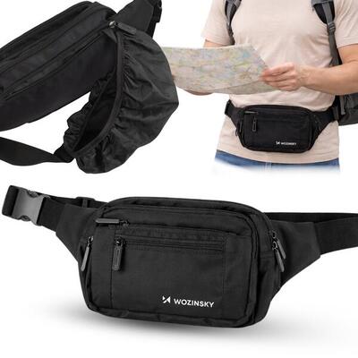 Marsupio impermeabile Wozinsky regolabile per vita o spalla 6 tasche trekking