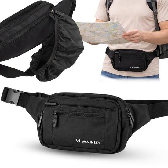 Marsupio impermeabile Wozinsky regolabile per vita o spalla 6 tasche trekking