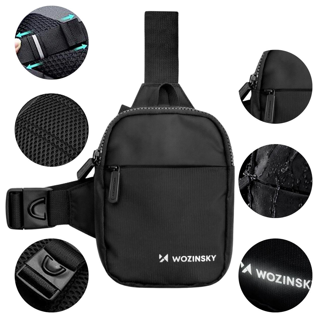 Mini sac bandoulière imperméable Wozinsky avec fermeture éclair 3/7