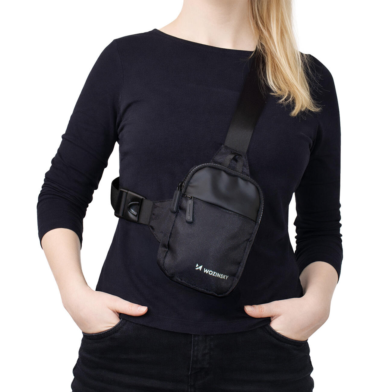 Mini sac bandoulière imperméable Wozinsky avec fermeture éclair 6/7