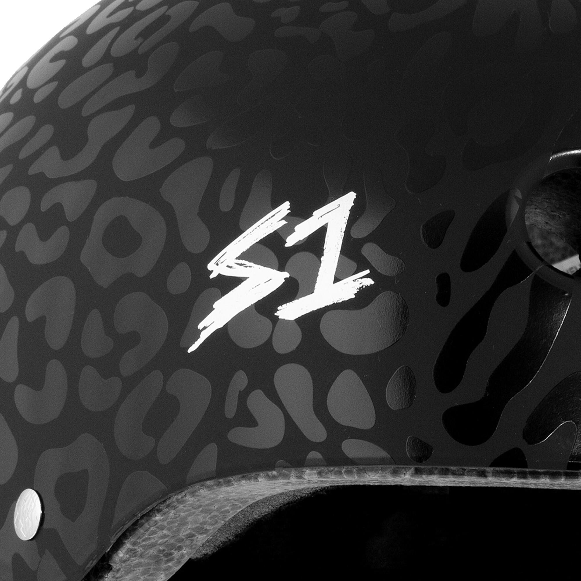 Casque Lifer - Noir Sur Noir Motif Léopard Mat - Taille XL - S ONE 3/5