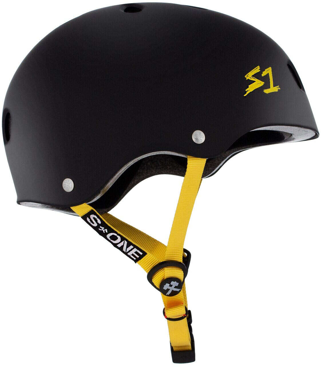Ochrona - Kask Lifer Czarny Matowy Żółte Paski - L - S One 2/3