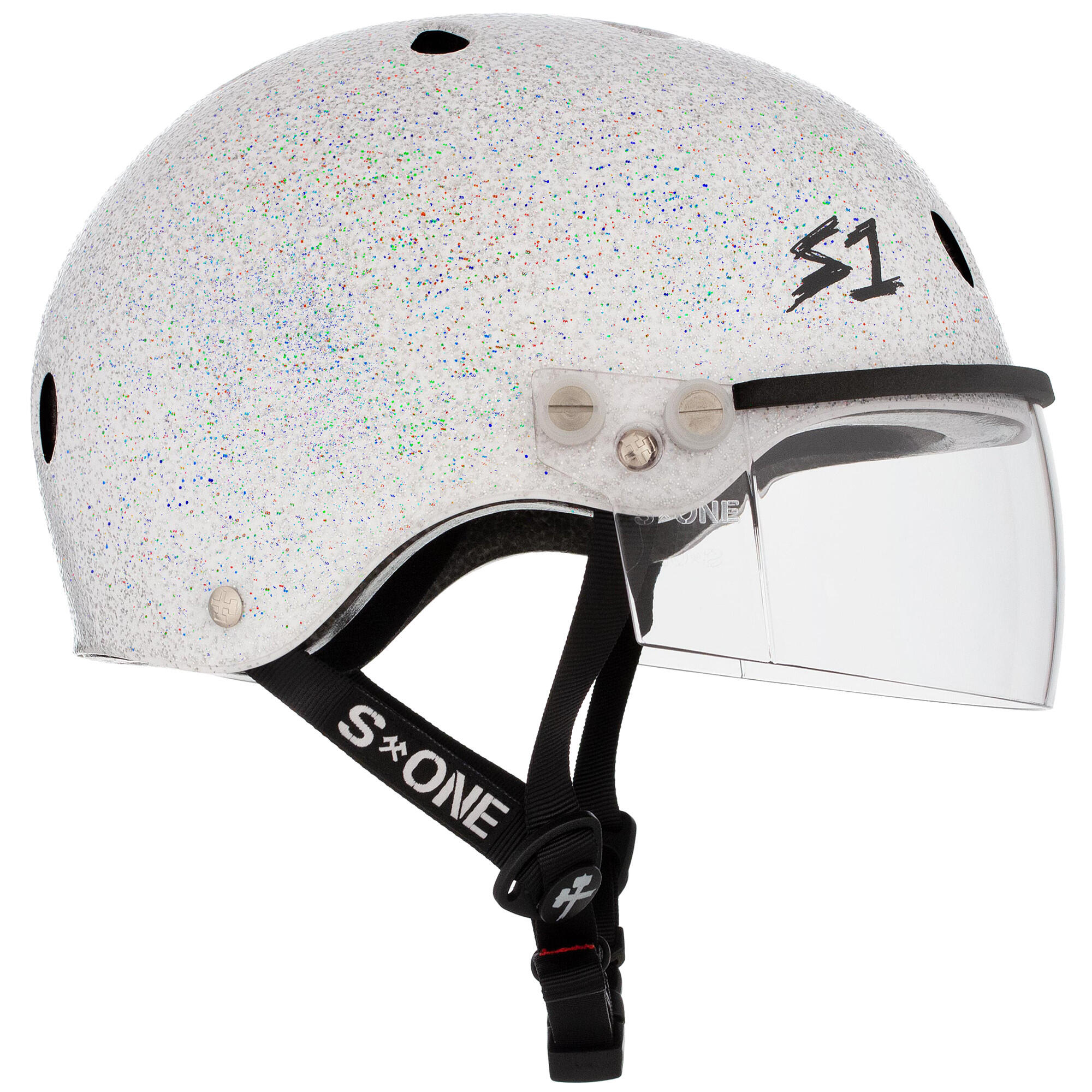 Casque Lifer - Visière - Blanc pailleté - Taille M - S ONE 3/3