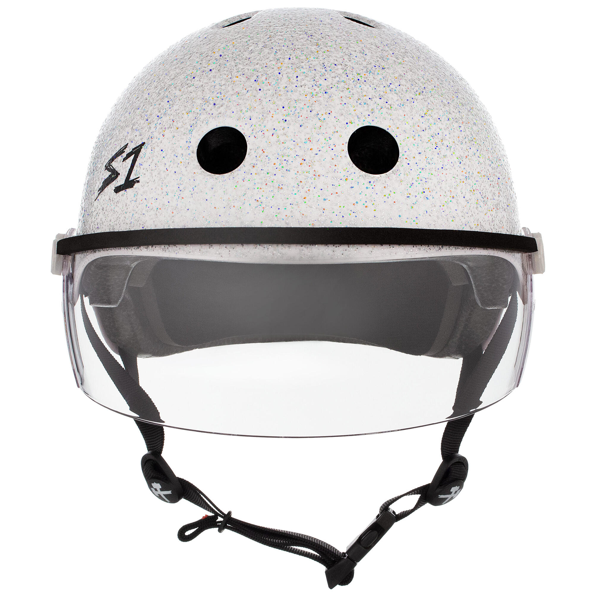 Casque Lifer - Visière - Blanc pailleté - Taille M - S ONE 2/3