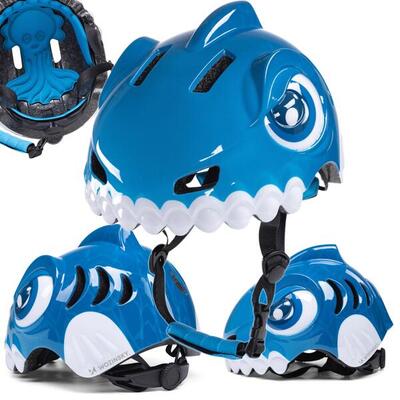Casco da bicicletta per bambini Wozinsky motivo dinosauro taglia S – blu