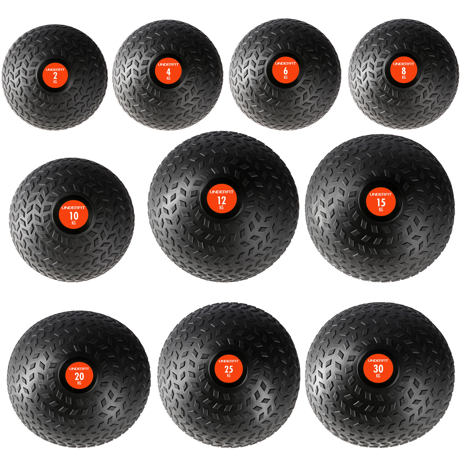 Piłka lekarska Slam Ball UNDERFIT 2 kg do rzucania fitness 2/7
