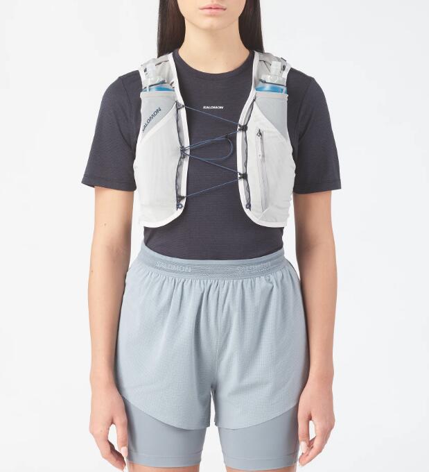 Veste d'hydratation Salomon ADV Skin 5 - Sac trail 5L stable et performant Gris 3/4