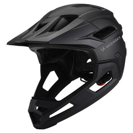 Kask rowerowy fullface Wozinsky L czarny lekki z odpinaną szczęką