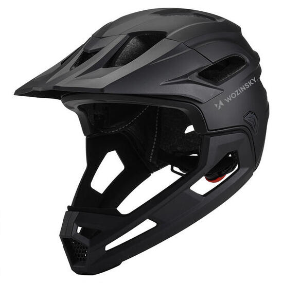 Kask rowerowy fullface Wozinsky L czarny lekki z odpinaną szczęką
