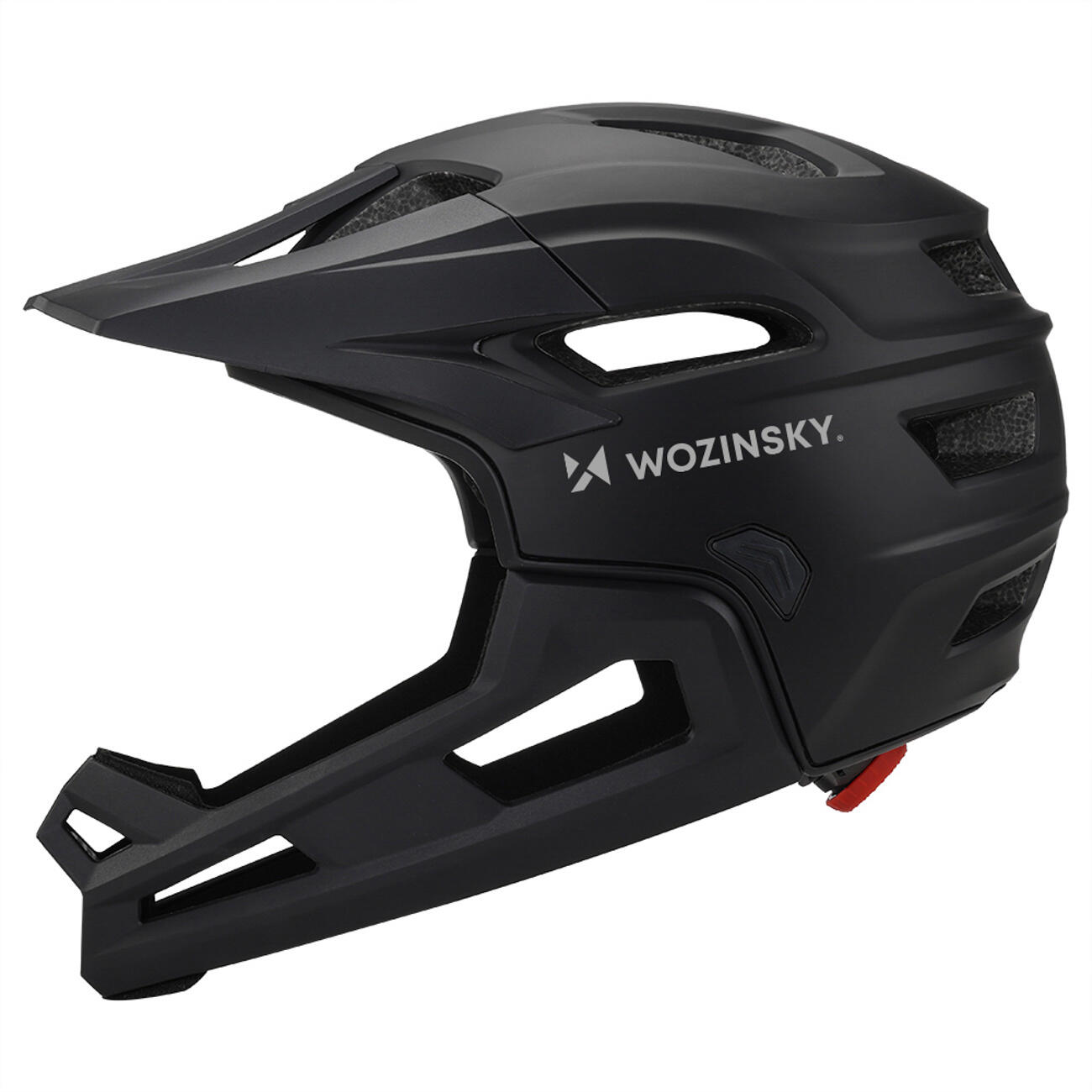 Wozinsky Fullface-Fahrradhelm L, schwarz, leicht, mit abnehmbarem Kinnschutz 2/7