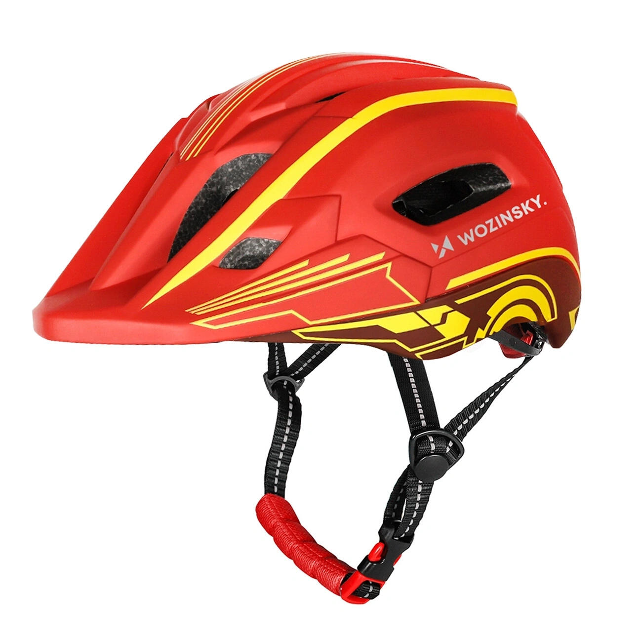 Kask rowerowy fullface dziecięcy Wozinsky 52–56 cm lampka USB odpinana szczęka 2/7