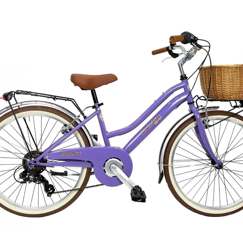 Girl's bike Dolce Vita by Canellini JUNIOR 24" with basket - Purple
