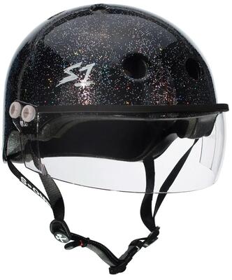 Bescherming - helm lifer visor zwart glans glitter - xl - s one