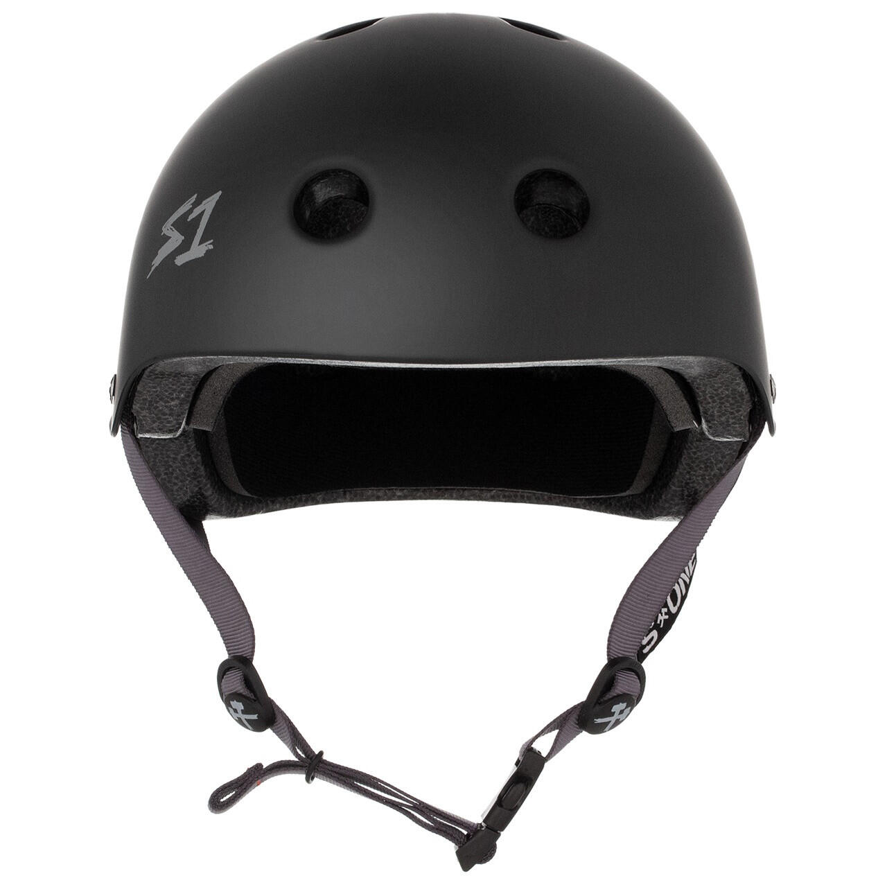 Casque Lifer - Noir Mat - Droit - Sangles Grises - Taille XL - S ONE 3/3