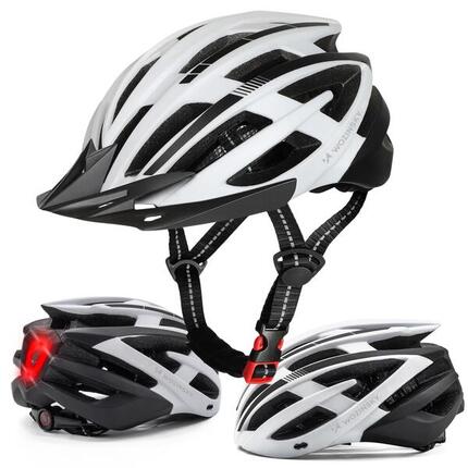 Kask rowerowy MTB Wozinsky M 54-57 cm z lampką USB czarno-biały
