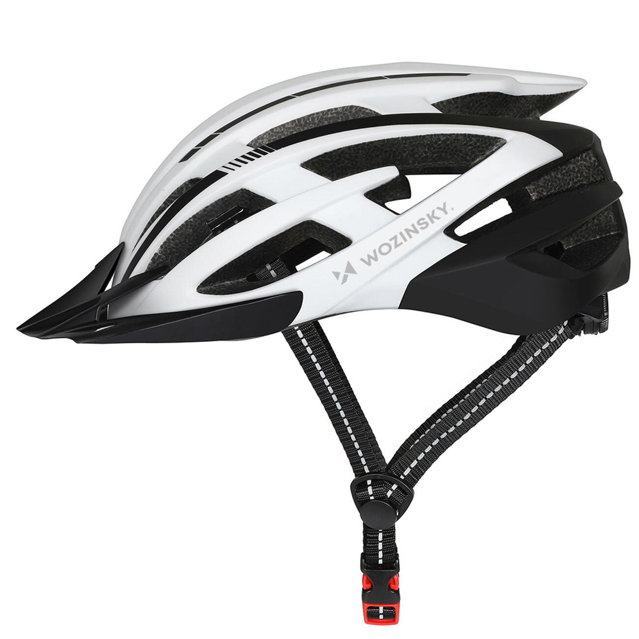 Kask rowerowy MTB Wozinsky M 54-57 cm z lampką USB biało-czarny 2/7