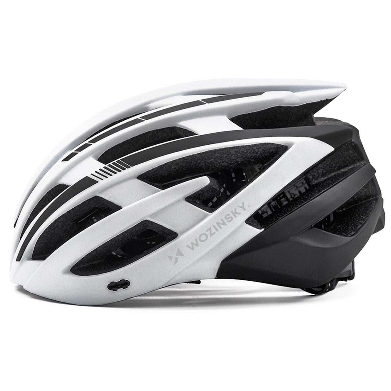 Kask rowerowy MTB Wozinsky M 54-57 cm z lampką USB biało-czarny 4/7