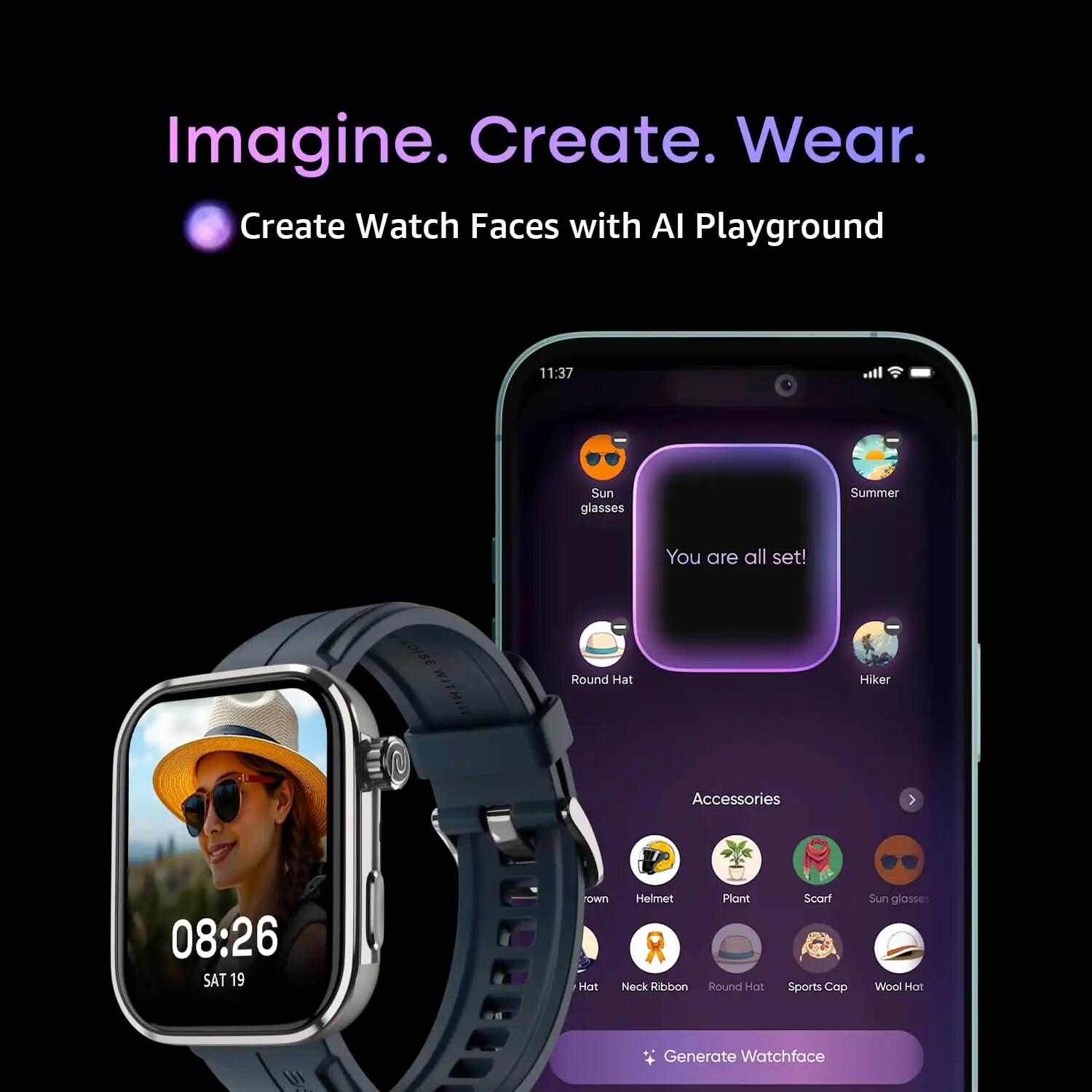 Orologio intelligente Smartwatch NOISE Pro 6 MAX AI GPS Jet Nero 4/7