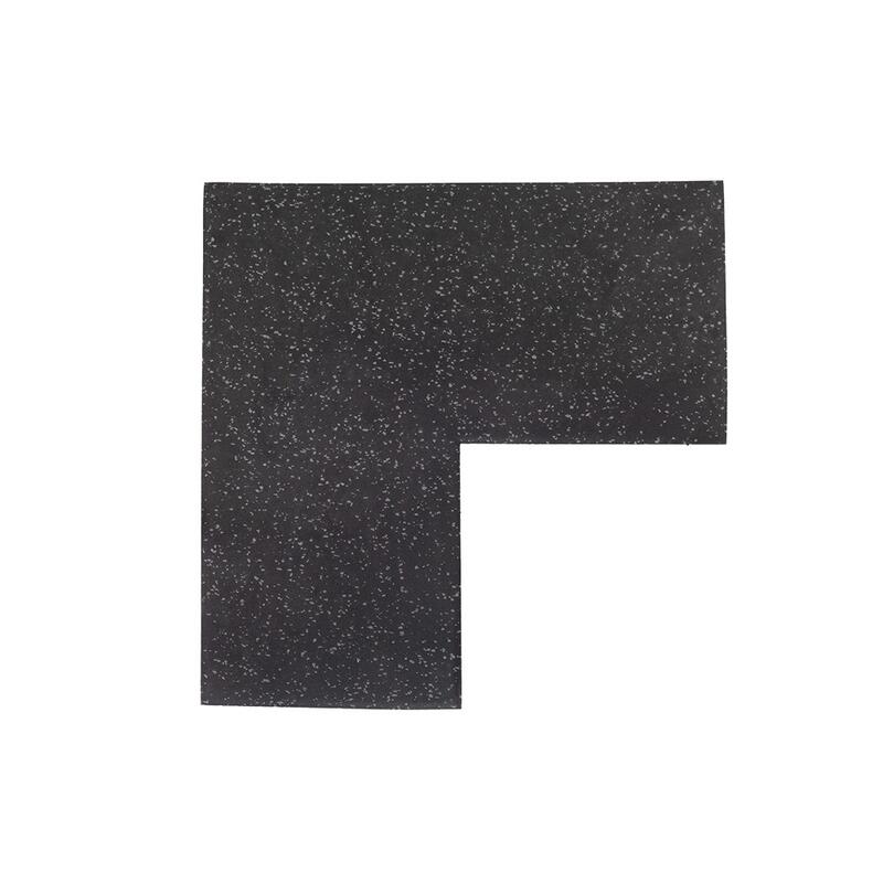 Colțar cauciuc pentru podea sportivă FIFTEEN 25x25 cm - 20 mm - Gri închis