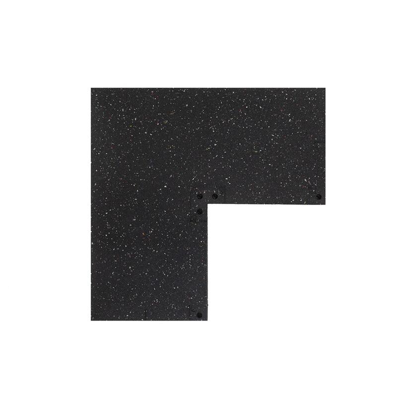 Colțar cauciuc pentru podea sportivă FIFTEEN 25x25 cm - 20 mm - Gri închis