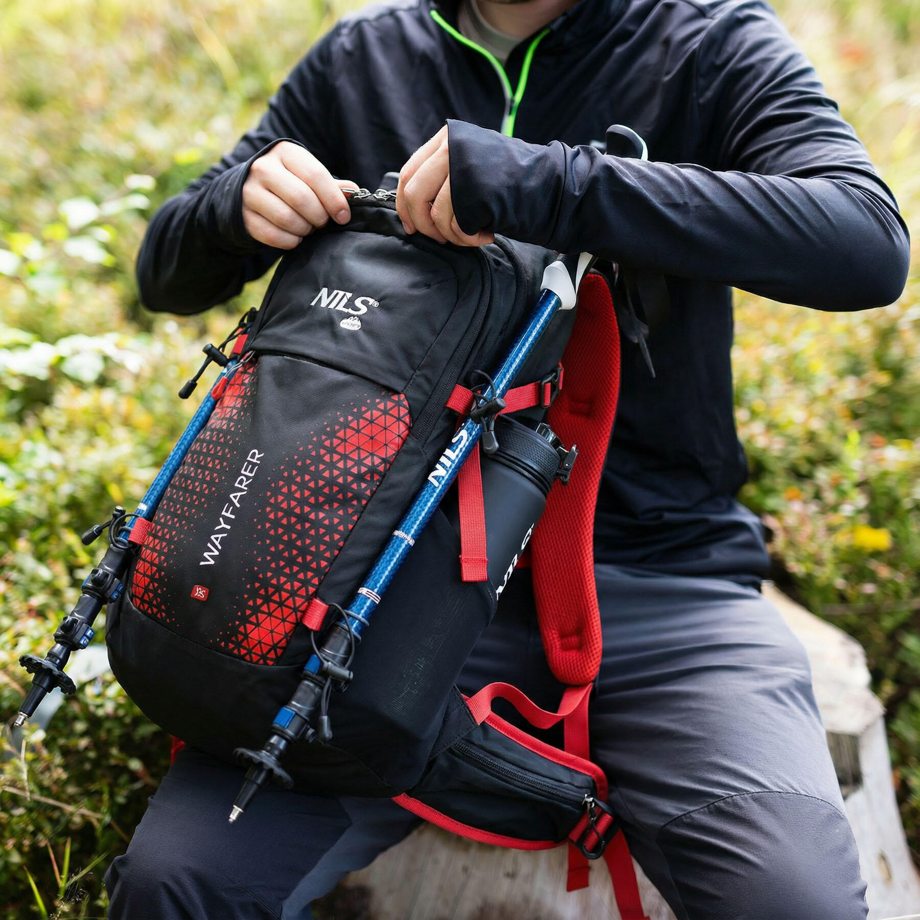 Sac à dos touristique rouge Wayfarer 35 L NILS CAMP NC1925 3/7