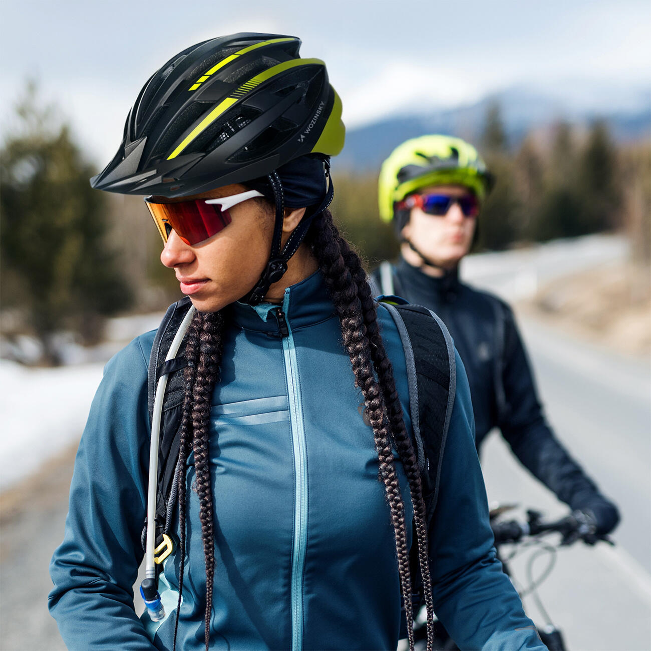 Kask rowerowy MTB Wozinsky M 54-57 cm z lampką USB czarno-żółty 7/7