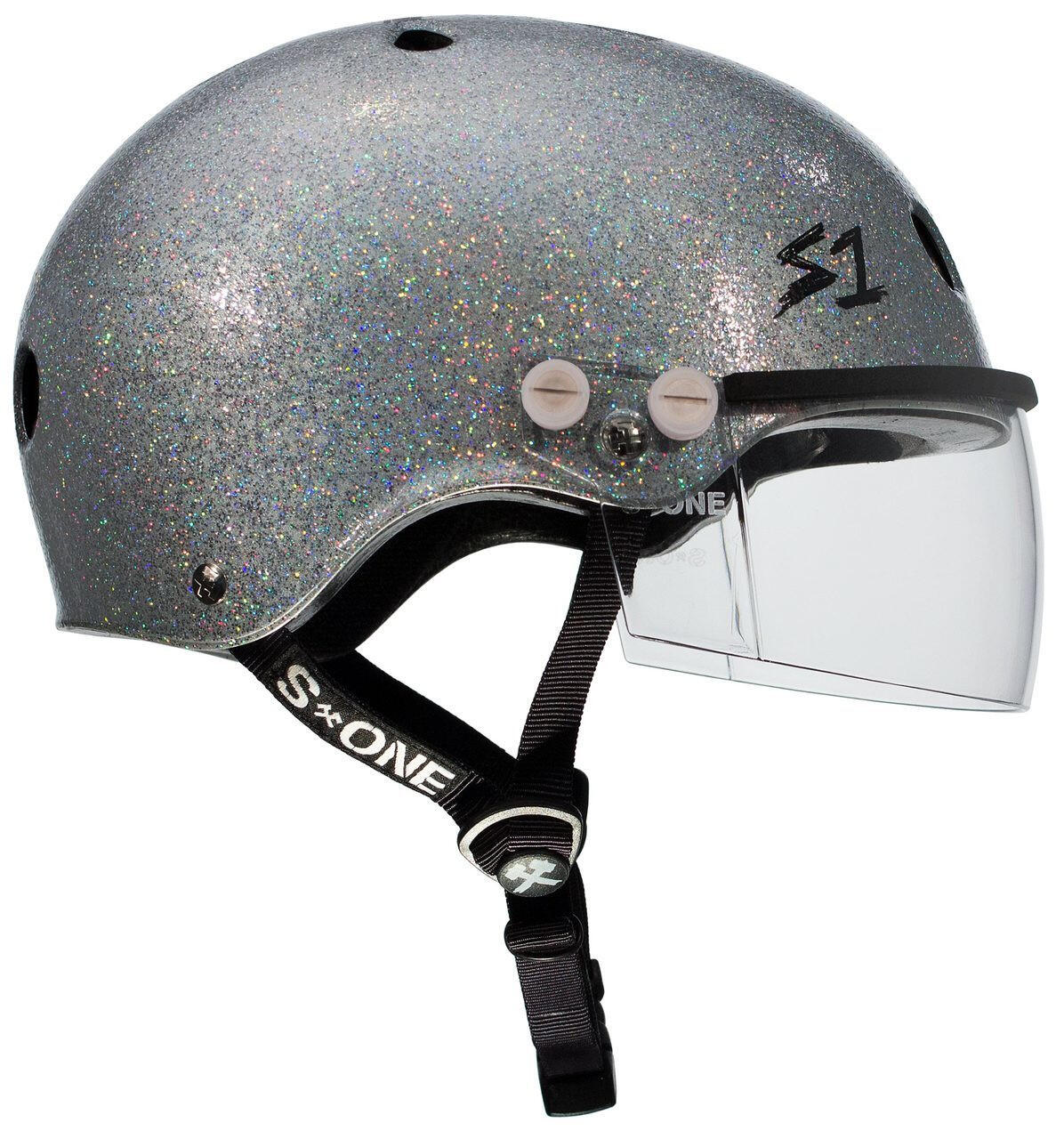 Casque Lifer - Visière - Paillettes argentées - Taille XL - S ONE 2/4