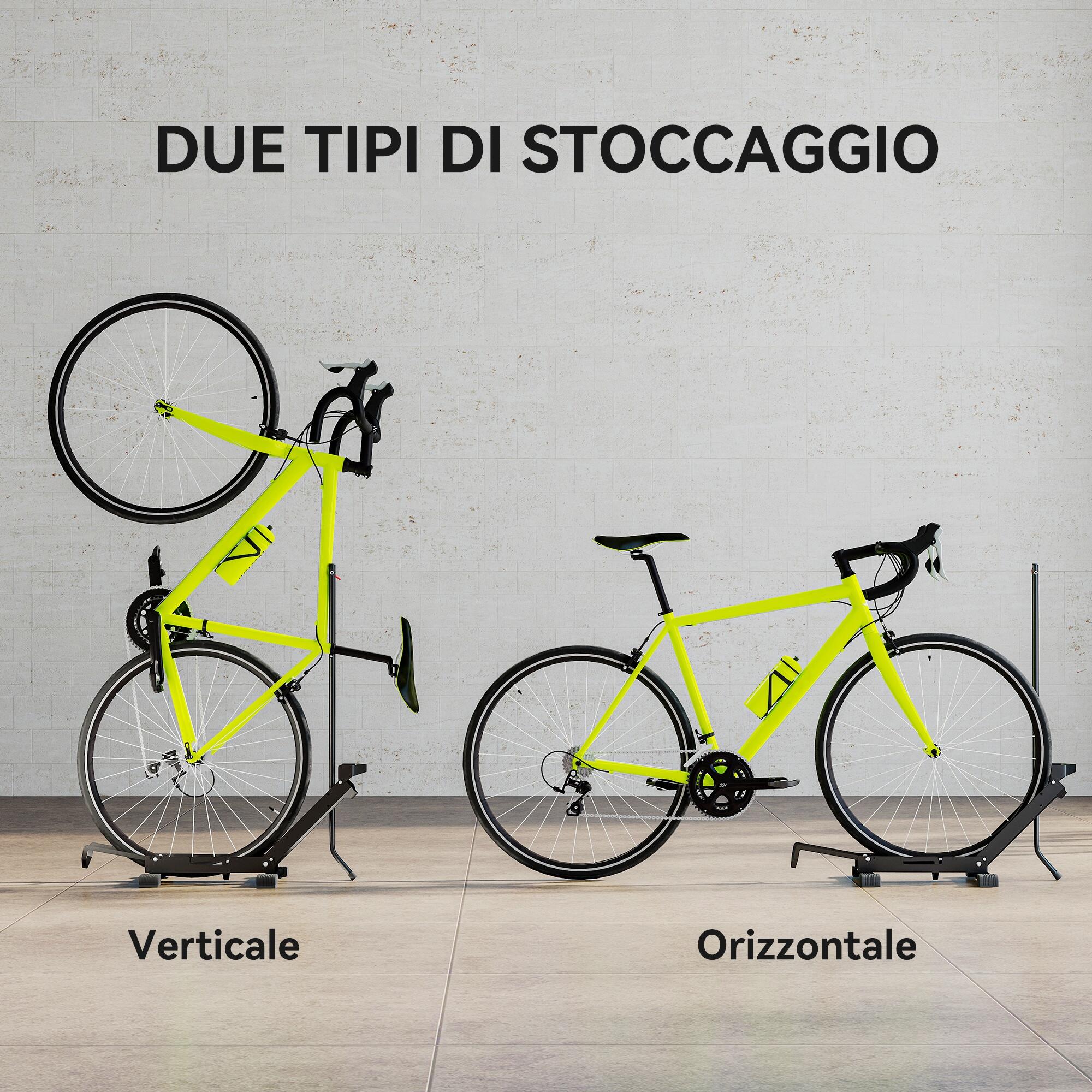 SPORTNOW Rastrelliera per Bici Regolabile in Acciaio e Plastica Nero 4/7