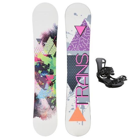 Trans Set Damen Snowboard FE Weiss 147cm mit Sonic Bindung M Sale