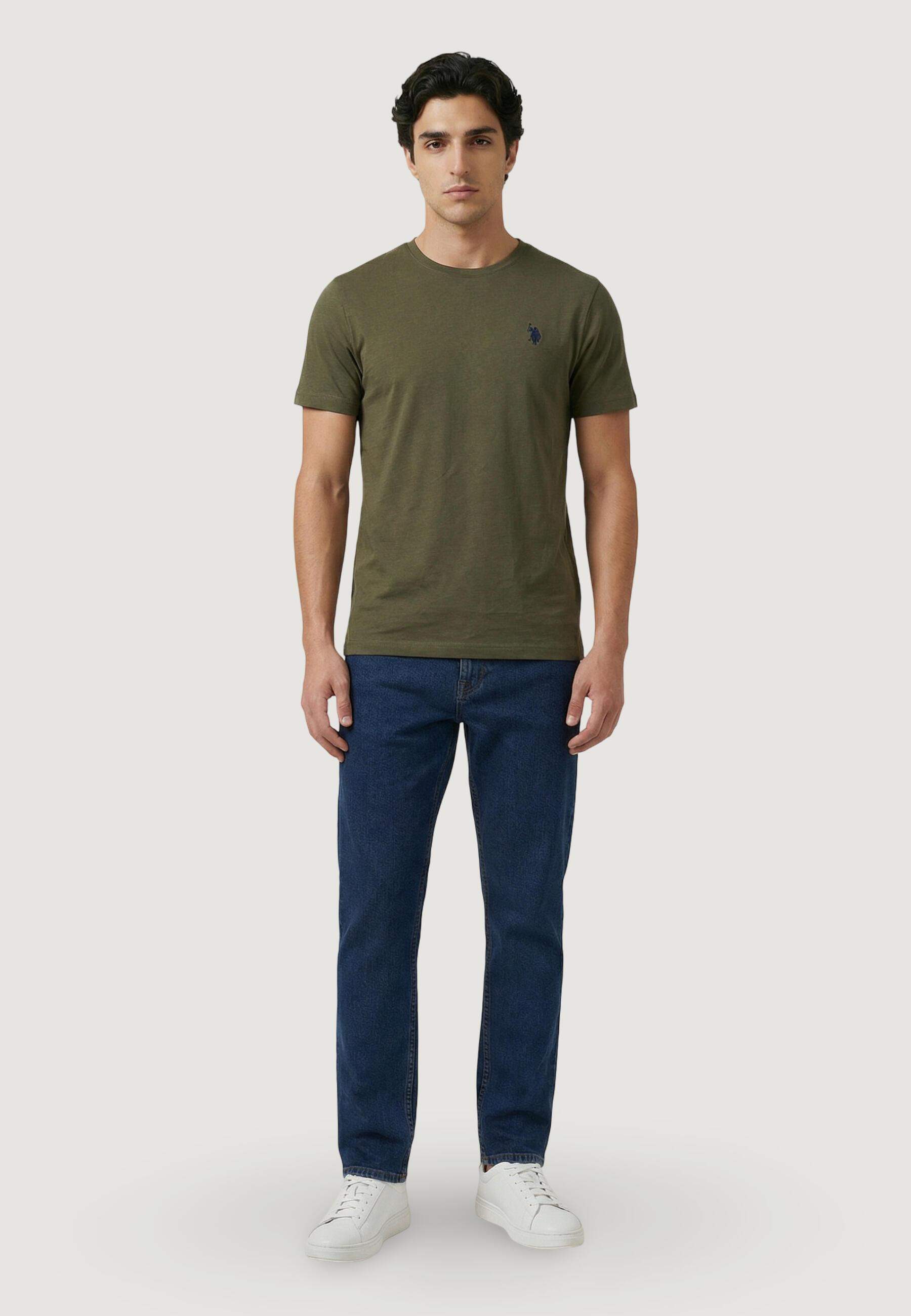 t-shirt crop top MICK-BASIC HOMME olive verte 2/5