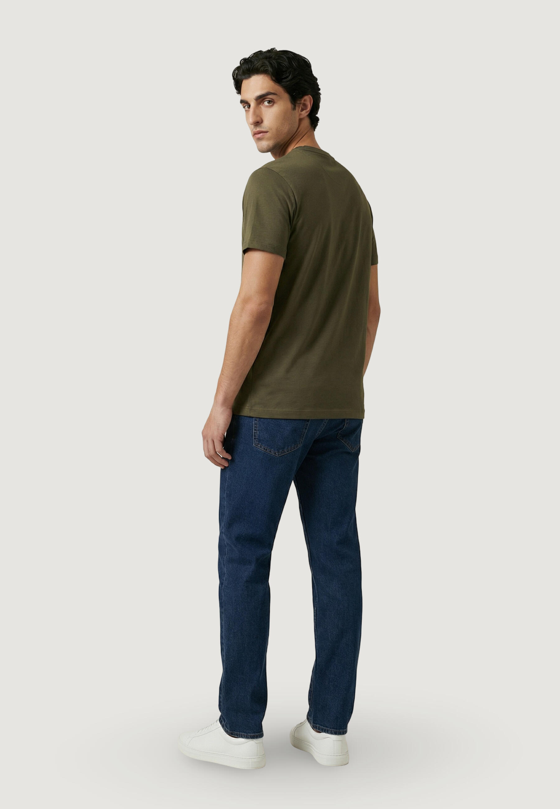 t-shirt crop top MICK-BASIC HOMME olive verte 4/5