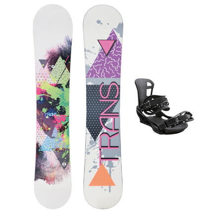 Trans Set Damen Snowboard FE Weiss 150cm mit Sonic Bindung M Sale